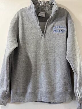 Champion Grey Quarter Zip Sweatshirt Central Parent Mens Sz Medium